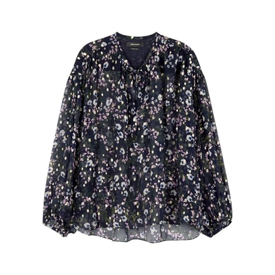 Shop Isabel Marant Mia Fil Coupé Silk Chiffon Blouse