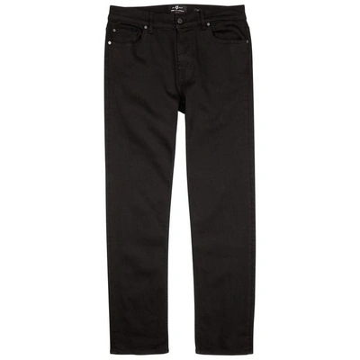 Shop 7 For All Mankind Luxe Performance Straight-leg Jeans In Black