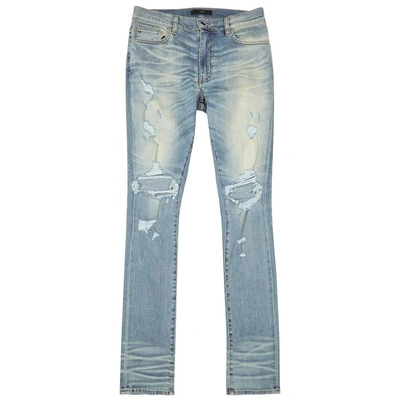 Shop Amiri Thrasher Distressed Skinny Jeans In Denim