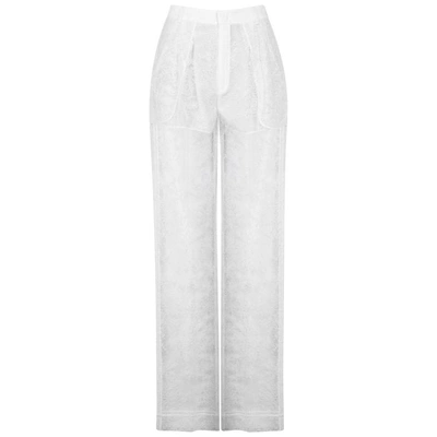 Shop Givenchy White Wide-leg Lace Trousers