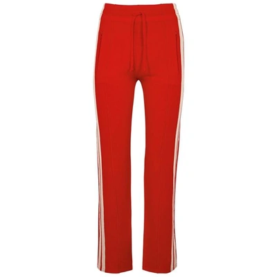 Shop Isabel Marant Étoile Dobbs Striped Knitted Jogging Trousers In Red