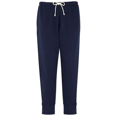 Shop American Vintage Kinibay Cropped Jersey Jogging Trousers In Navy