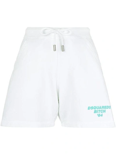Shop Dsquared2 '64 High Waist Track Shorts - White