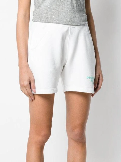 Shop Dsquared2 '64 High Waist Track Shorts - White