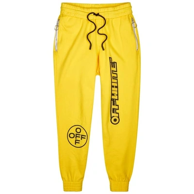 Shop Off-white Yellow Printed Jogging Trousers