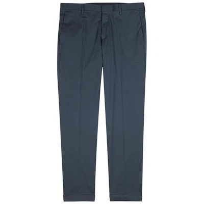 Shop Paul Smith Slim-leg Stretch-cotton Trousers In Navy