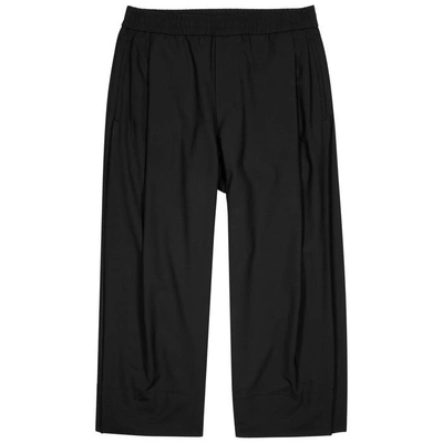 Shop Wooyoungmi Black Cropped Wool Blend Trousers