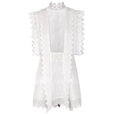 Shop Isabel Marant Nubia Eyelet-embroidered Voile Dress In White