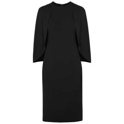 Shop Givenchy Black Silk Crepe Cape Dress