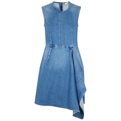 Shop Stella Mccartney Blue Draped Denim Dress