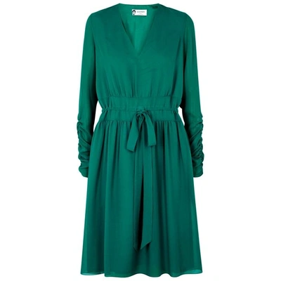 Shop Lanvin Turquoise Silk Georgette Dress