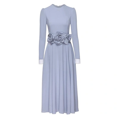 Shop Mihano Momosa Grey Embellished Knee Length Dress
