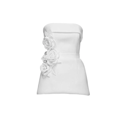 Shop Mihano Momosa Ivory Embellished Short Dress