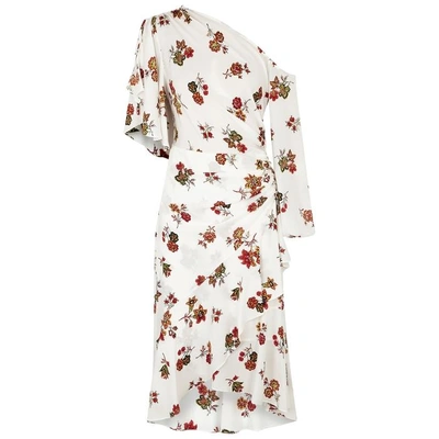 Shop A.l.c Florence Printed Silk Dress In Off White