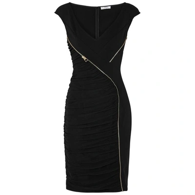 Shop Versace Black Zip-embellished Dress