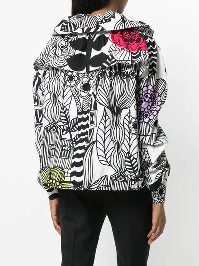 Shop Junya Watanabe Floral Print Double Breasted Jacket In Black