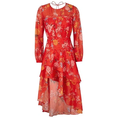 Shop Finders Keepers Flicker Floral-print Organza Dress In Red