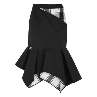 Shop Monse Black Zipped Stretch-cotton Skirt
