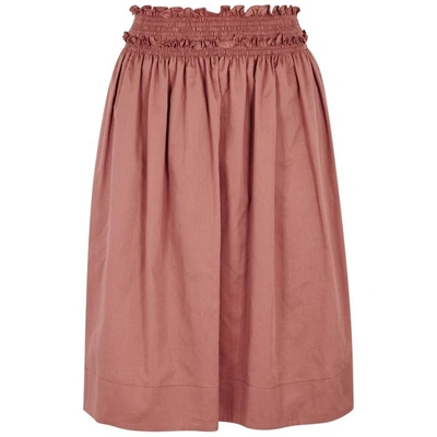Shop Paule Ka Dusky Rose High-waisted Cotton Skirt In Pink