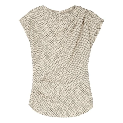 Shop Isabel Marant Kyles Checked Cotton Top In Ecru
