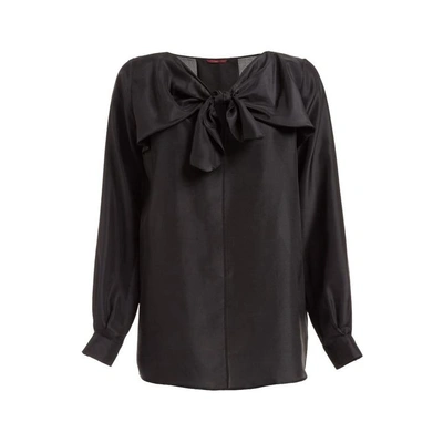 Shop Wtr  Sabina Silk Bow Top Black