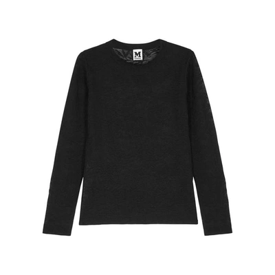 Shop M Missoni Black Fine-knit Jacquard Top