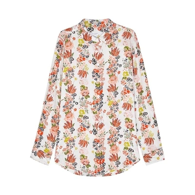 Shop Equipment Essential Floral-print Silk Shirt In Multicoloured