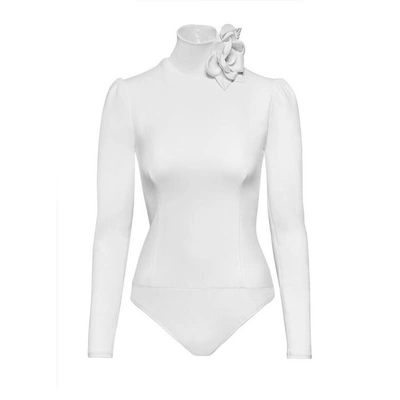 Shop Mihano Momosa Ivory Embelished Turtle Neck Body Suit