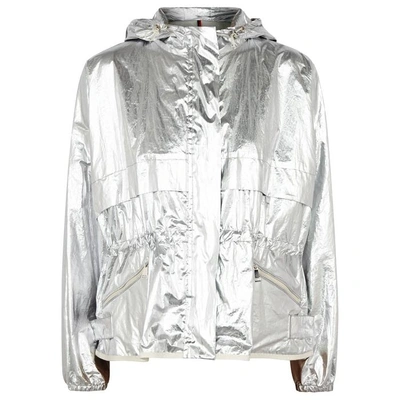 Shop Moncler Jais Silver Coated-cotton Jacket