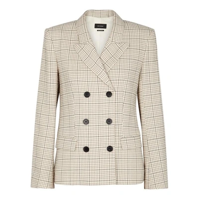 Shop Isabel Marant Keren Checked Cotton Blazer