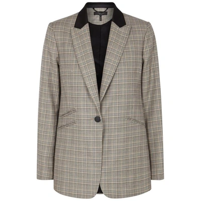 Shop Rag & Bone Ridley Checked Wool-blend Blazer In Black