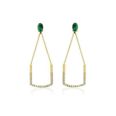 Shop Gfg Jewellery Seraphina Emerald Throne Earrings