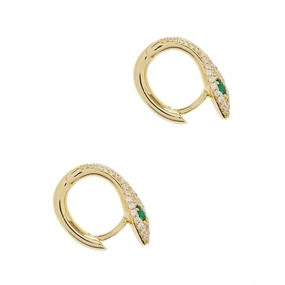 Shop Apm Monaco Rexy Snake Gold Tone Hoop Earrings