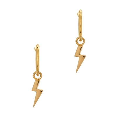 Shop Missoma Lightning Charm 18kt Gold Vermeil Hoop Earrings