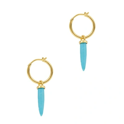 Shop Missoma Dagger 18kt Gold Vermeil Hoop Earrings In Turquoise
