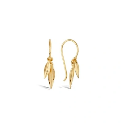 Shop Dinny Hall Lotus Double Leaf Earrings In Gold
