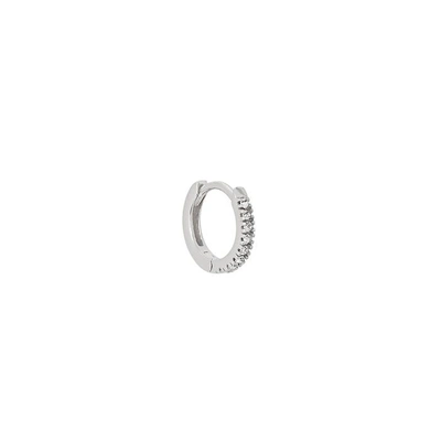 Shop Rosie Fortescue Sterling Silver Hoop Earring In Crystal