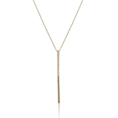 Shop Gfg Jewellery Claire Bar Necklace - Green & White Diamonds