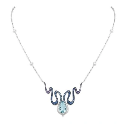 Shop Niquesa Dance Necklace Aquamarine Sapphires And Diamonds