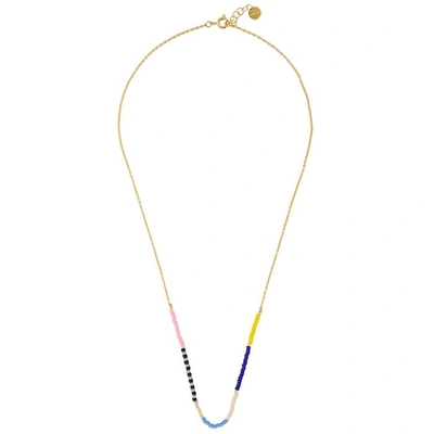 Shop Anni Lu Hip 18ct Gold-plated Necklace In Multicoloured 1