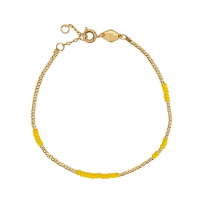 Shop Anni Lu Asym 18ct Gold-plated Beaded Bracelet In Yellow