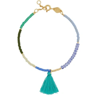 Shop Anni Lu Hip Frost 18ct Gold-plated Beaded Bracelet In Blue