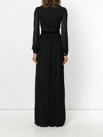 Shop Gucci Bow Embellished Evening Gown In Black