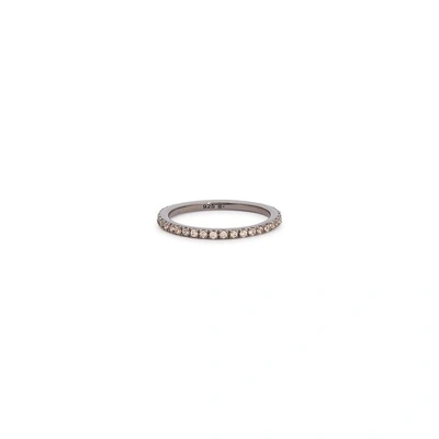 Shop Rosie Fortescue Crystal-embellished Rhodium Ring
