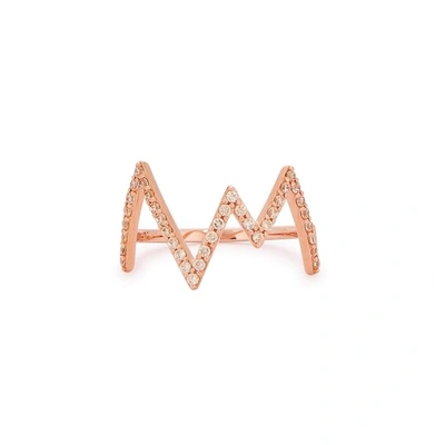 Shop Rosie Fortescue Heartbeat 18kt Rose Gold-plated Ring