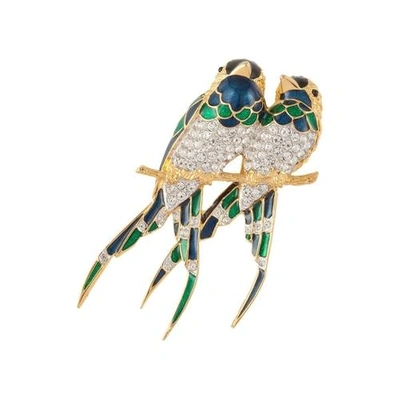 Shop Susan Caplan Vintage 1980s Vintage D Orlan Swarovski Crystal Jay Bird Brooch