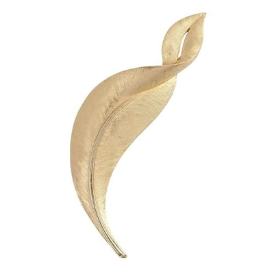 Shop Susan Caplan Vintage 1960s Vintage Trifari Statement Brushed Leaf Brooch