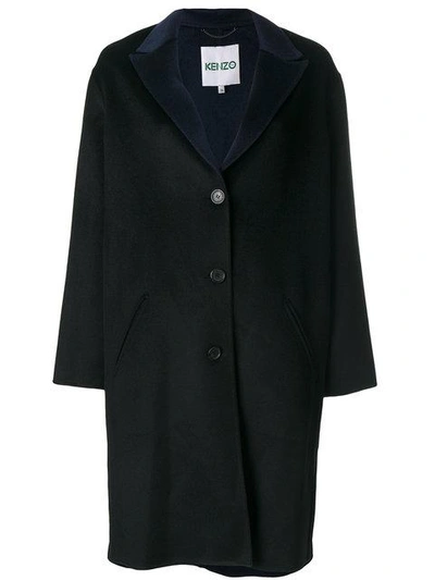 Shop Kenzo Straight Coat In Black