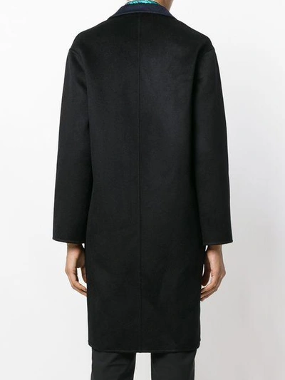 Shop Kenzo Straight Coat In Black