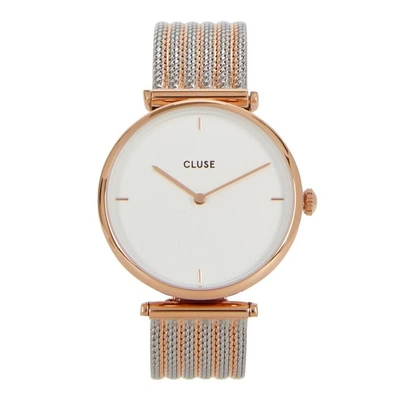Shop Cluse Triomphe Silver And Rose Gold Tone Watch